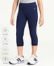 Pine Active Premium Knit Ultra Comfort Super Stretch Aero Soft Capri Leggings - Navy Blue
