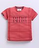Tacos  Cotton Knit Half Sleeves Talent Text Printed Tee - Rust Orange