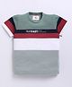 Tacos Cotton Knit Half Sleeves Colour Blocked Tee - Green