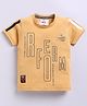 Tacos Cotton Knit Half Sleeves Reform Text Printed Tee - Mustard