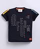 Tacos Cotton Knit Half Sleeves Reform Text Printed Tee - Navy Blue