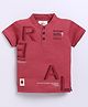 Tacos Cotton Knit Half Sleeves Real Text Printed Tee - Plum