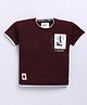 Tacos Cotton Knit Half Sleeves Hero Is Standing Text Printed Tee - Wine
