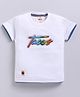 Tacos Cotton Knit Half Sleeves Brand Name Printed Tee - White