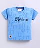 Tacos Cotton Knit Half Sleeves Calligraphy Text Printed Tee - Sky Blue