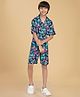 Ninos Dreams Cotton Rayon Half Sleeves Sea Life Printed Coordinating Shirt & Shorts Set - Multi Colour