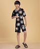 Ninos Dreams Cotton Rayon Half Sleeves Sun Printed Coordinating Shirt & Shorts Set - Black