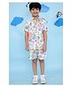 Vastrarth Cotton Half Sleeves Floral Swirl Printed Coordinating Shirt & Shorts Set - White
