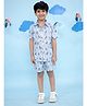 Vastrarth Cotton Half Sleeves Baby Animals Printed Coordinating Shirt & Shorts Set - Grey