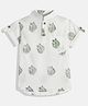 Vastrarth Cotton Half Sleeves Paisley Printed Kurta Style Shirt - White
