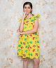 Vastrarth Cotton Frill Sleeves Umbrellas Printed Dress - Yellow