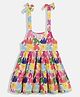 Vastrarth Cotton Sleeveless Birds Printed Dress - Multi Colour