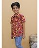 Vastrarth Cotton Half Sleeves Floral Printed Shirt - Red