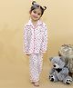 Vastrarth Cotton Woven Full Sleeves Hearts Printed Coordinating Night Suit Set - White