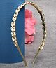 Vogue Hair Accessories Leaf Shape Stone Hairband Headband - Gold