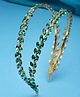 Vogue Hair Accessories Handmade Leaf Shape Double Line Hairband Headband - Green