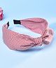 Vogue Hair Accessories Check Fabric Knot Hairband Headband - Red