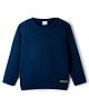 Babyhug Knit Full Sleeves Pullover Solid Sweater - Navy Blue