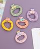 Yellow Bee Set of 5 Cherry Applique Detailed Rubber Bands - Multi Colour