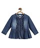MINI KLUB Cotton Full Sleeves Washed Jacket - Blue
