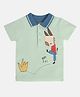 MINI KLUB Cotton Half Sleeves Rabbit Printed Polo Tee - Green