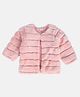 MINI KLUB Woven Full Sleeves Fur Detailed Light Winter Jacket - Pink