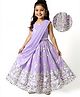 Babyhug Woven Sleeveless Georgett Pitta Work Embriodered Lehenga Choli & Dupatta Set - Purple