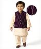 Babyhug Woven Mandarin Collar Full Sleeves Kurta Pajama Set with Sequin Embroidered Jacket - Purple