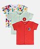 MINI KLUB Cotton Pack Of 3 Half Sleeves Sun Patch Detailed & Sail Boat Embroidered Vests - Blue Red & White