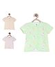MINI KLUB Cotton Pack Of 3 Half Sleeves Ice Cream Printed & Striped Jhablas - Pink Green & Lavender