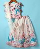 Babyhug Woven Sleeveless Georgett Embroidered Choli With Lehenga and Dupatta Set with Floral Print & Sequin - White