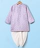 Babyhug Woven Full Sleeves Manderin Collar Kurta Dhoti Set With Embroidery - Lavender