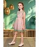 Tiny Twills Cotton Blend Sleeveless Floral Embroidered Smocked Dress - Baby Pink
