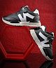 asian Colour Blocked Velcro Closure Sneakers - Black & White