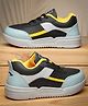 asian Colour Blocked With Lace Up Sneakers - Black & Mustard