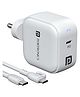 Portronics POR-1255 45W Adapto 45C Type C SuperFast Charger Adaptor with Type C Cable, Best for iPhone,Samsung Galaxy S24/S23/S22/S21/S20 (Ultra/Plus/Fe), Note(All Series), Z Fold/Flip/S/A/F/M Series