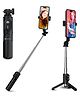Portronics POR-2840 Lumistick Mini Extendable Multifunctional 3-in-1 Selfie Sticks with Wireless Detachable Bluetooth Remote & Tripod Stand,Portable  Selfie Stick for iPhone & Android Mobiles(Black)