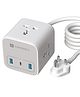 Portronics 20W Volt 20 High Speed Smart Desktop Charger with 3M Copper Cable, Type C PD Port, 2 USB Mach Port, 3 AC Power Socket, Compatible with Laptop,Smartphones,iPhones,Tablet,Power Bank(White)