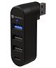 Portronics POR-2926 MPort Spin 4-in-1 USB Hub with Type-C, USB 3.0 SuperSpeed, Rotating USB Plug, 2-Port USB 2.0 High-Speed, for Laptop, PC (Black)