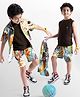OLLINGTON ST. Sinker Knit Half Sleeves Tropical Theme Printed Co-ords Shirt & Shorts With Inner Tee - Multicolour