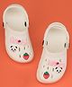 Yellow Bee Solid Clogs With Panda & Strawberry Charms - White