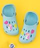 Yellow Bee Solid Clogs With Unicorn & Cloud Charms - Blue