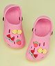Yellow Bee Solid Clogs With Watermelon Lemon & Strawberry Charms - Pink
