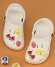 Yellow Bee Solid Clogs With Watermelon Lemon & Strawberry Charms - White