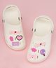 Yellow Bee Solid Clogs With Lollipops & Hearts Charms - White