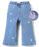 Mark & Mia Cotton Lycra Denim Full Length Jeans With Embroidery Detailing - Light Blue