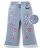 Mark & Mia Cotton Lycra Denim Full Length Jeans With Embroidery Detailing - Blue