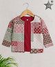 The Magic Wand Full Sleeves Floral Foil Printed & Colour Blocked Ethnic Jacket - Maroon
