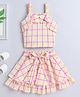 The Magic Wand Sleeveless Checked Coordinating Top & Skirt Set - Pink