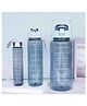 New Pinch Silicone Sipper Water Bottle For Adults With Motivational Time Marker & Leak Proof 3 Different Size Bottle -300ml/800ml/2000ml For Office, Gym, School, Collage, Home (3Pcs)(blue)